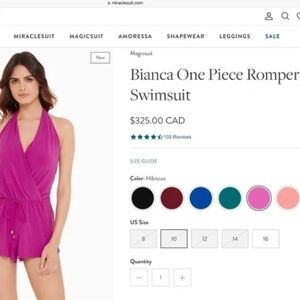 NWT Magicsuit Miraclesuit Bianca one piece romper swimsuit size 10 (medium)
